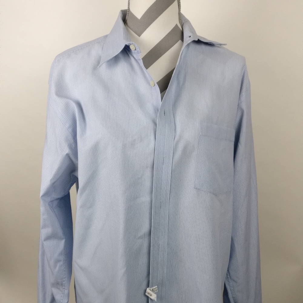 Joseph Abboud Men's StrippedDress Shirt Blue 34/35